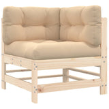 Corner Sofa with Cushions Solid Wood Pine