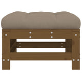 Garden Footstool with Cushion Honey Brown Solid Wood Pine