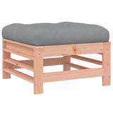 Garden Footstool with Cushion Solid Wood Douglas