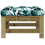 Garden Footstool with Cushion Impregnated Wood Pine