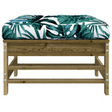 Garden Footstool with Cushion Impregnated Wood Pine