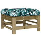 Garden Footstool with Cushion Impregnated Wood Pine
