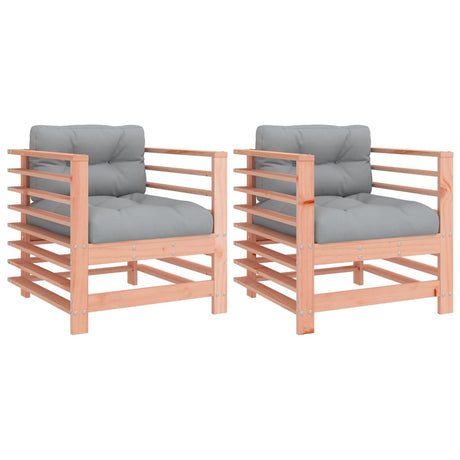 Garden Chairs with Cushions 2 pcs Solid Wood Douglas