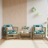 Garden Chairs with Cushions 2 pcs Impregnated Wood Pine