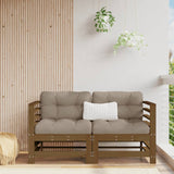 Corner Sofas with Cushions 2 pcs Honey Brown Solid Wood Pine