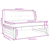 Middle Sofa 120x80 cm Solid Wood Pine