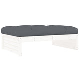 Garden Footstool White 120x80 cm Solid Wood Pine