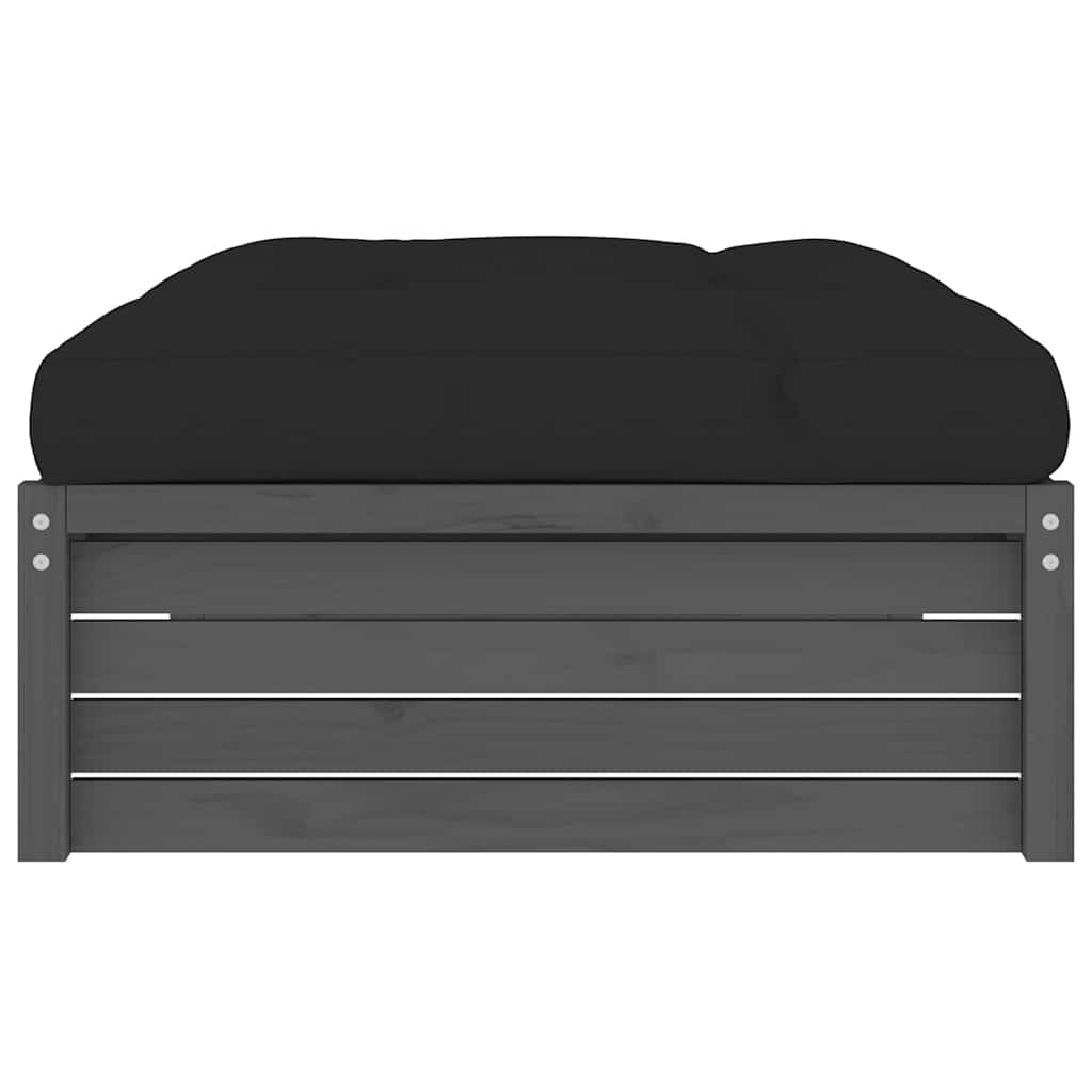 Garden Footstool Grey 120x80 cm Solid Wood Pine