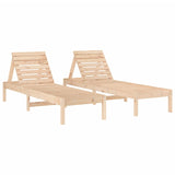 Sun Loungers 2 pcs with Table Solid Wood Pine