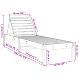 Sun Loungers 2 pcs with Table White Solid Wood Pine