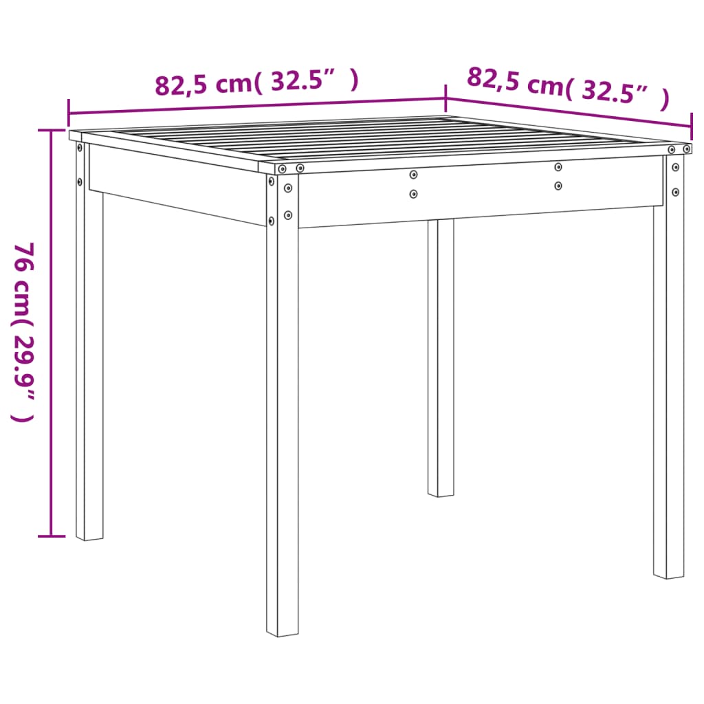 3 Piece Garden Bistro Set Solid Wood Pine