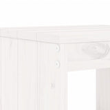 3 Piece Garden Bistro Set White Solid Wood Pine