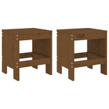 3 Piece Garden Bistro Set Honey Brown Solid Wood Pine