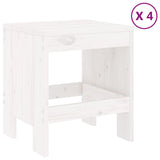 5 Piece Garden Dining Set White Solid Wood Pine