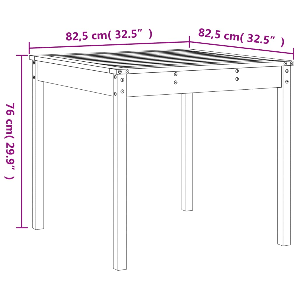 5 Piece Garden Dining Set White Solid Wood Pine