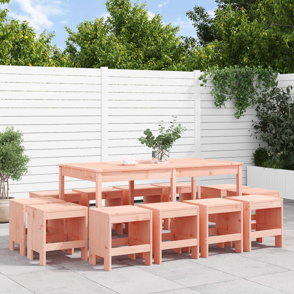 13 Piece Garden Dining Set Solid Wood Douglas