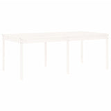 17 Piece Garden Dining Set White Solid Wood Pine