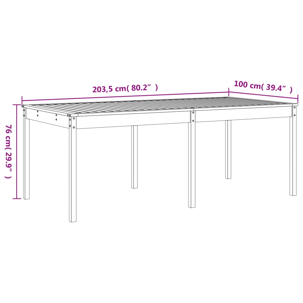 17 Piece Garden Dining Set Solid Wood Douglas