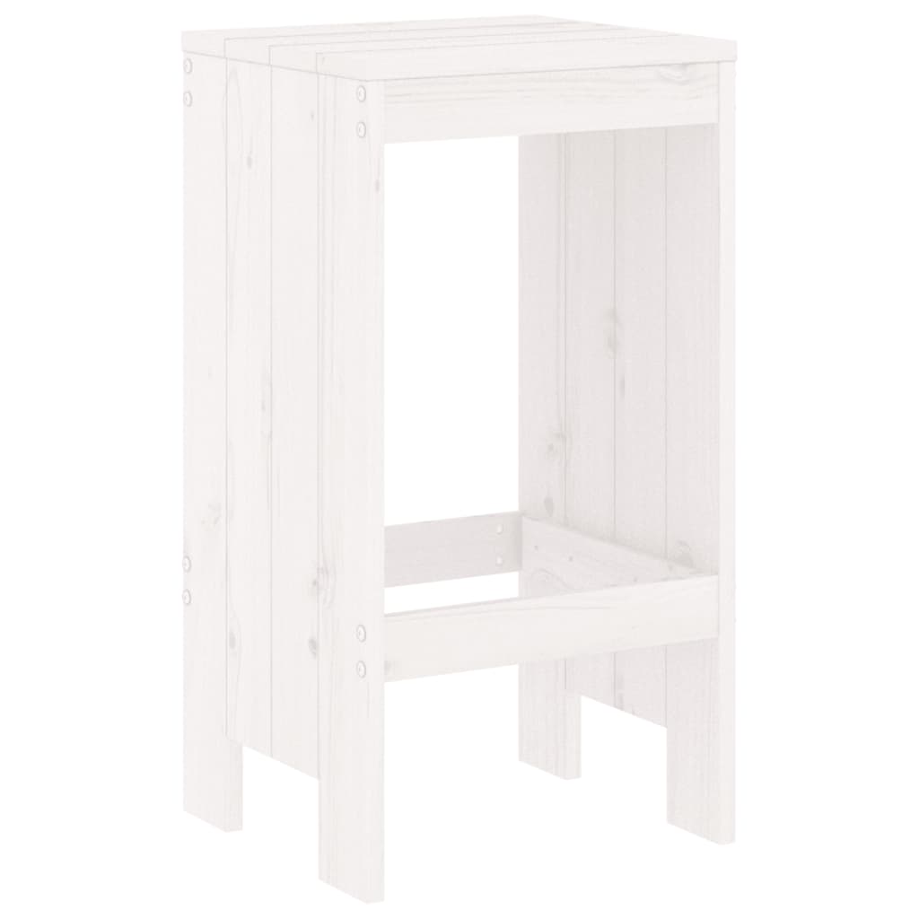 3 Piece Garden Bar Set White Solid Wood Pine