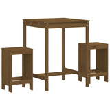 3 Piece Garden Bar Set Honey Brown Solid Wood Pine