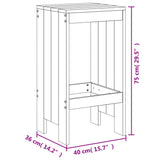 3 Piece Garden Bar Set Solid Wood Douglas