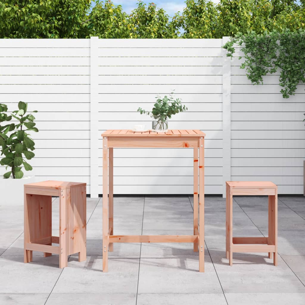 3 Piece Garden Bar Set Solid Wood Douglas