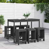 7 Piece Garden Bar Set Grey Solid Wood Pine