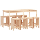 9 Piece Garden Bar Set Solid Wood Pine