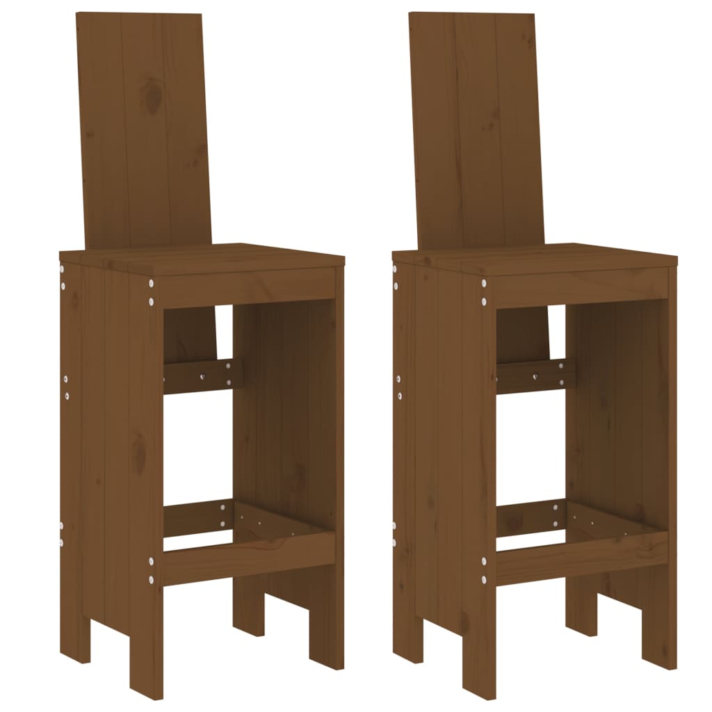 3 Piece Garden Bar Set Honey Brown Solid Wood Pine