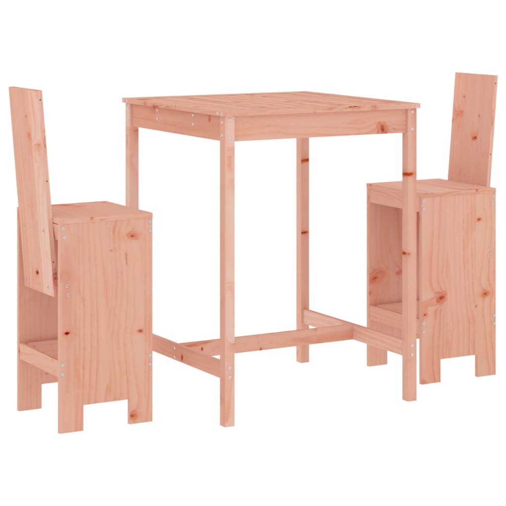 3 Piece Garden Bar Set Solid Wood Douglas