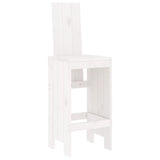 5 Piece Garden Bar Set White Solid Wood Pine