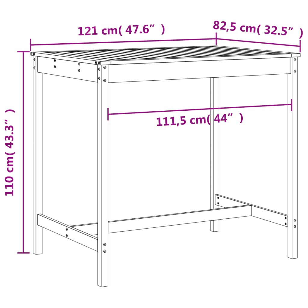 5 Piece Garden Bar Set Grey Solid Wood Pine