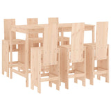 7 Piece Garden Bar Set Solid Wood Pine