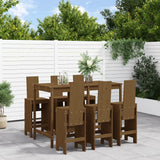 7 Piece Garden Bar Set Honey Brown Solid Wood Pine