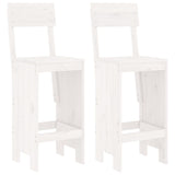 3 Piece Garden Bar Set White Solid Wood Pine