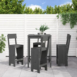 5 Piece Garden Bar Set Grey Solid Wood Pine