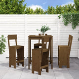 5 Piece Garden Bar Set Honey Brown Solid Wood Pine