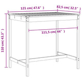 5 Piece Garden Bar Set White Solid Wood Pine