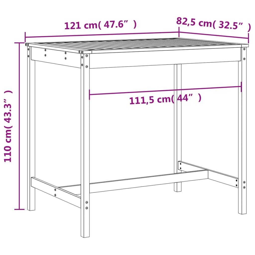 5 Piece Garden Bar Set Solid Wood Douglas