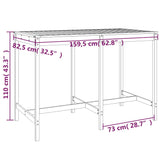 7 Piece Garden Bar Set White Solid Wood Pine