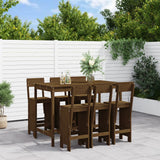 7 Piece Garden Bar Set Honey Brown Solid Wood Pine