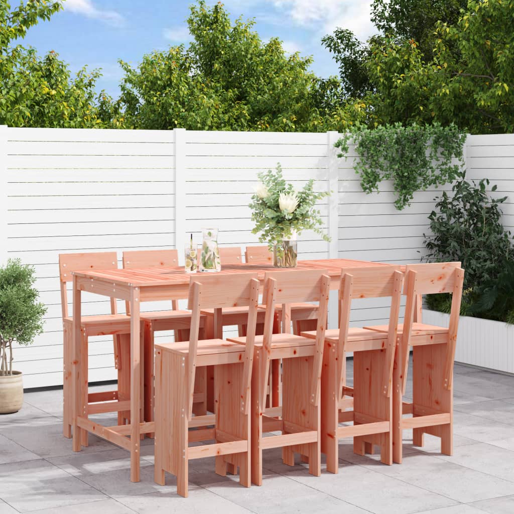 9 Piece Garden Bar Set Solid Wood Douglas