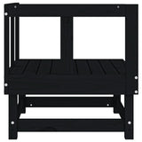 Garden Corner Sofa Black Solid Wood Pine