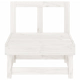 Garden Middle Sofa White Solid Wood Pine