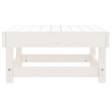 Garden Footstool White Solid Wood Pine