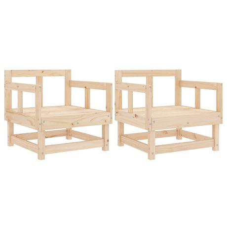 Garden Chairs 2 pcs Solid Wood Pine