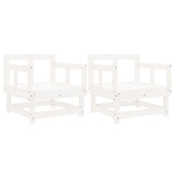 Garden Chairs 2 pcs White Solid Wood Pine