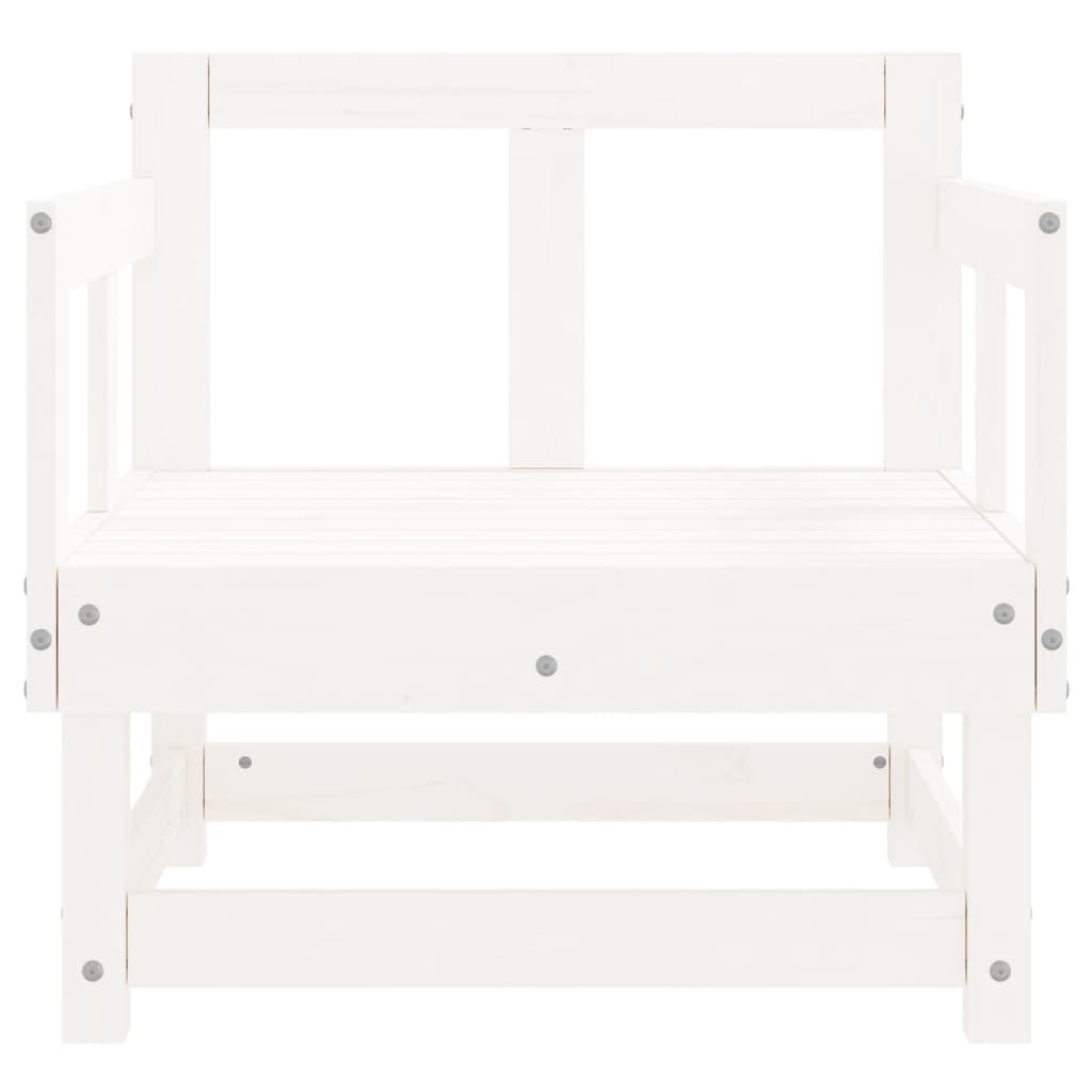 Garden Chairs 2 pcs White Solid Wood Pine