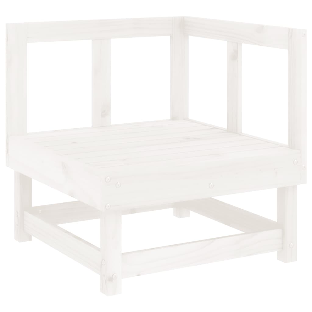 Garden Corner Sofas 2 pcs White Solid Wood Pine