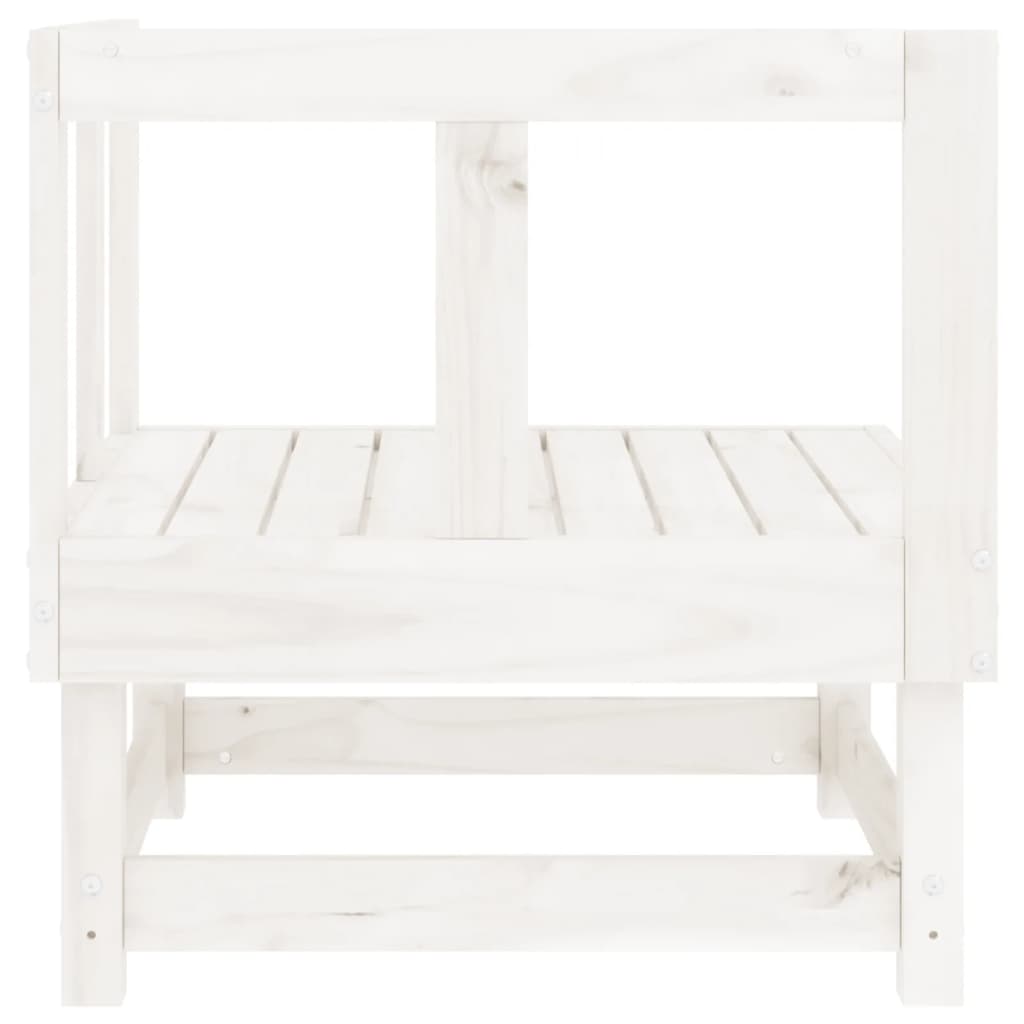 Garden Corner Sofas 2 pcs White Solid Wood Pine